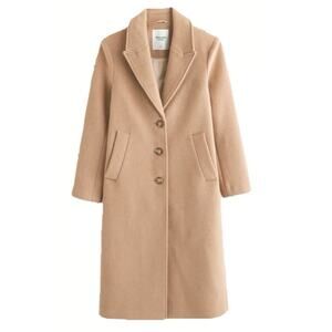 Abercrombie and Fitch The Dad Coat Camel Wool Blend Tailored Long XS Jacket